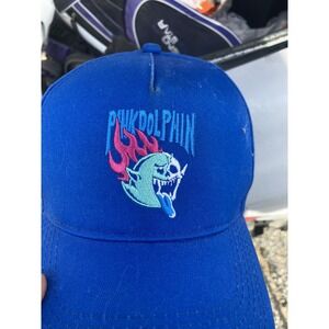 PINK DOLPHIN GHOST LOGO SNAPBACK HAT IN BLUE